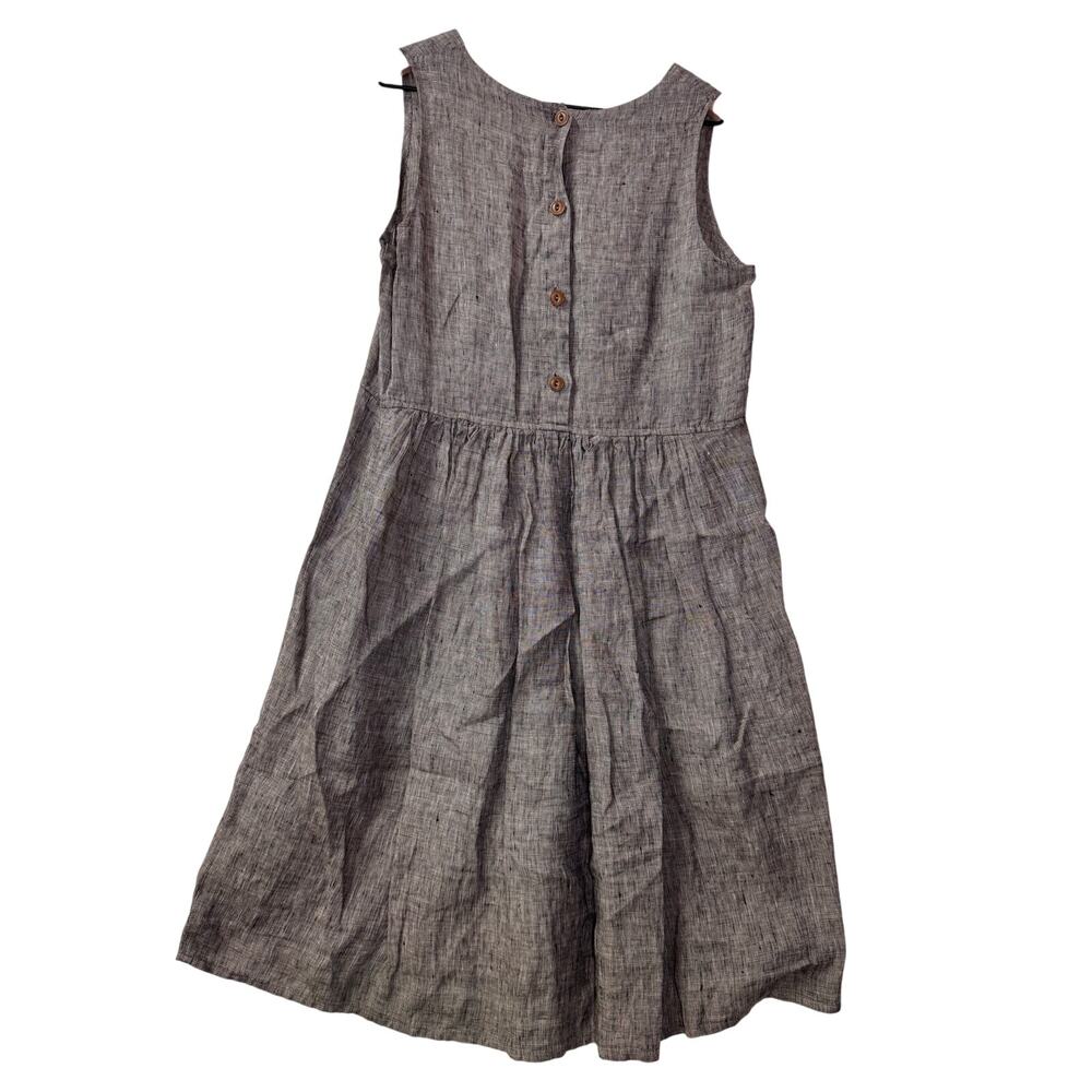 FLAX 100% Linen Dress Women's S Sleeveless Tank Lagenlook Hippie Artsy Summer - Picture 5 of 13